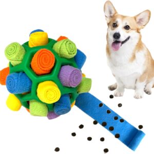 YEENER Interactive Snuffle Ball Dog Toys Portable Dog Enrichment Chew Toys Encourage Natural Foraging Skills Slow Food Training Puzzle Feeders Dog Training Toy for Anxiety Relieve (Green)