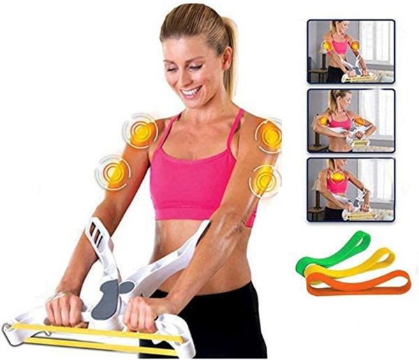 YZYP Arm Exercise Equipment Upper Body Arm Workout Machines with 3 System Resistance Training Bands for Women Strength Training, Biceps Shoulders Chest Workout Fitness Equipment