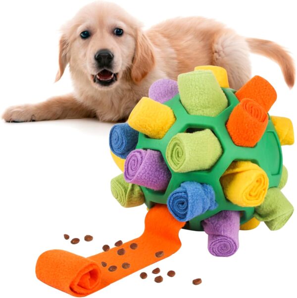 Yasdyri Snuffle Ball for Dogs Foraging Snuffle Ball Toy Soft Dog Treat Ball Dispenser Interactive Snuffle Ball for Small to Medium Pet Puppy Intellectual Training Eating (green)