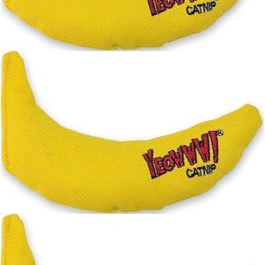 Yeowww! Catnip Banana 3 PACK | Pure Leaf & Flowertop Blend | Cat and Kitten Toy