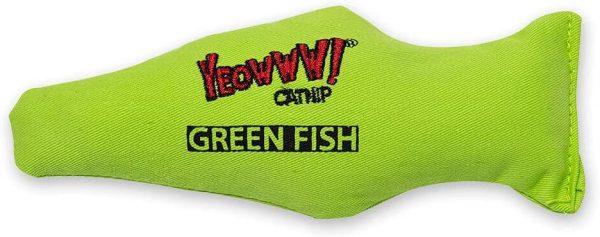 Yeowww Fish Cat Toy, Green