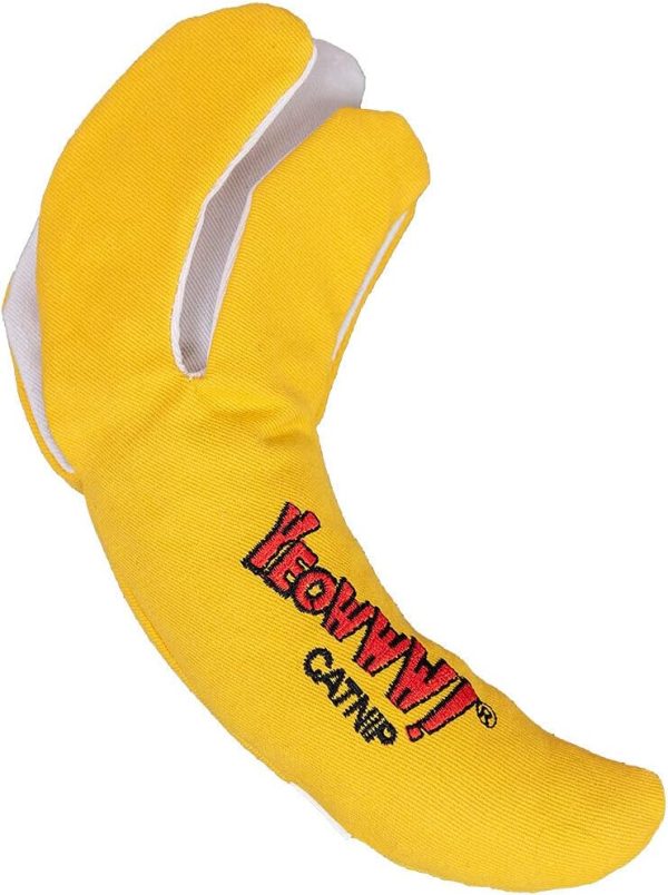 Yeowww! Peeled Banana Catnip Toy For Cats, Yellow, 6"