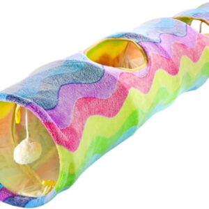 YiQinzcxg Rainbow For Cat Plush Tunnel Toy With Ball For Cat Kitten Dog Pet Indoor Outdoor For Play Convenient