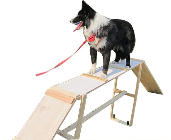 ZAANU Dog Agility Dog Walk Equipment, Wooden Pet Top Dog Walk for Big and Small Dogs, Helping Pets to Exercise and Lose Weight, 25x60cmx3pcs/85