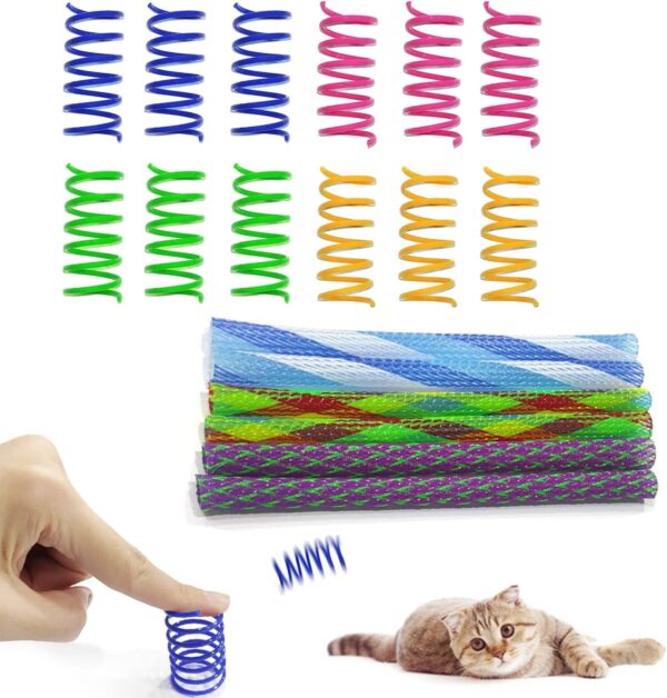 ZWZNBL 18 colorful cat spring toys, pet interactive toys, kill time, jump training, stay healthy