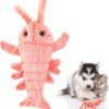 Zuimei Floppy Lobster Toy, USB Charging Cat Chew Toy, Plush Simulation Jumping Lobster for Cats & Small Cats, Soft, Washable