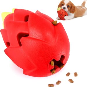 lifefav Chew Toys for Aggressive Chewers Large Medium Breeds, Interactive Treat Dispensing Slow Feeder Indestructible Durable Safe Rubber Teeth Clean Heavy Duty Tough Dog Puzzle Chew Toys (Pitaya)