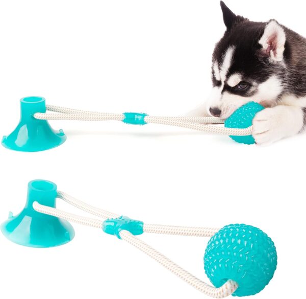 pet prime Dog Bite Toy, Dog Toy Ball Suction Cup Rope Toy Dog Chew Toy Pet Interactive Dog Tug Rope Ball Toy Cleaning Teeth Interactive Toy Ball for Tugging, Pulling, Chewing, Playing