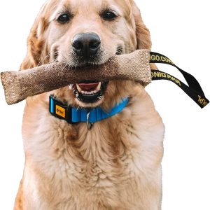 DINGO Jute Tug Toy Strong 1 Handle Pull Rope for Dog Training, Retrieve, Bite Work, Prey Drive, Tug of War, Fun, Handmade Dummy 28 cm Natural Colour 10519