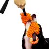 DINGO Floatable Tug Toy with a Flavoured Ball and Bungee Handle, Handmade Dog Chaser for Play, Tug of War, Agility, Fetch, Water Training, Microfiber Orange 15586-2