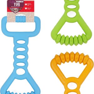 Rosewood Rubber, Tough Chew Resistant, Interactive Tug Dog Toy, Assorted Colours