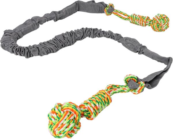 Pssopp Pet Hanging Rope Toy, Indoor Interactive Grinding Dog Tug Rope Toy Teeth (Grey)