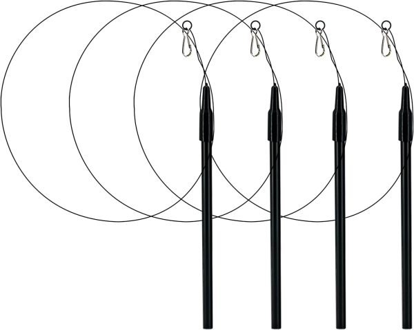 ROSAUI Interactive Cat Teaser Wands - Set of 4 | Bendable Steel Wire | Versatile and Fun Cat Toy Accessories