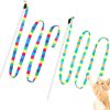FYNIGO Interactive Cat Rainbow Wand Toys for Indoor Cats Adult and Kitten,Extended Colorful Cat Teaser Wand String Plush Toy,Original Product Strong and Sturdy Pole with Bells(2 Pack)