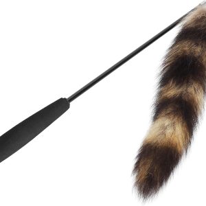 Cat Wand Stick, Retractable Cat Fishing Rod Tail Toy 38cm/15in Extend to 95cm/37.4in Stick Teasing Exercise Cat Toy Pet Wand Funny Rod Interactive Toy for Indoor Cats Kittens Playing