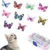 SONGWAY Cat Butterfly Toys Replacement - 10 Pcs Butterfly Cat Toys Refills, Cat Wand Attachments, Cat Teaser Toys with Bell for Indoor Cat Kitten