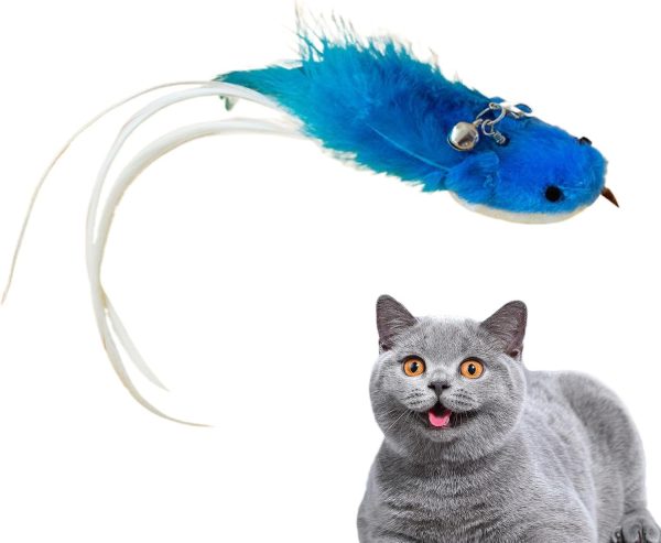 Cat Feather Toy Refills | Feather Refills Teaser Wand Replacement Head - Interactive Cat Toy with Feathers and Bells for Park, Outdoors, Home, Apartment