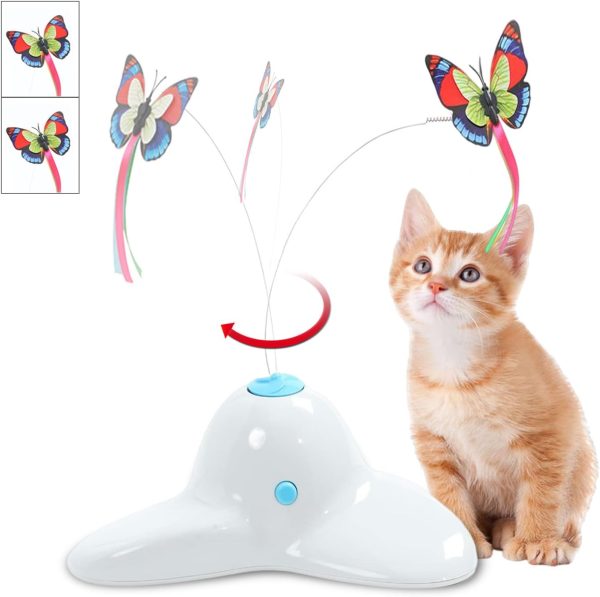 Pawsayes Cats Toys, Cat Toys Interactive for Indoor Cats Adult Kitten, Automatic Rotating Butterfly Cat Toy for Chasing, Interactive Kitten Toys Gifts