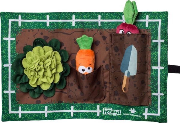 Outward Hound Nina Ottosson Activity Matz Garden Game Plush Dog Puzzle Mat Dog Enrichment Dog Toy, Level 2 Intermediate, Multicolored