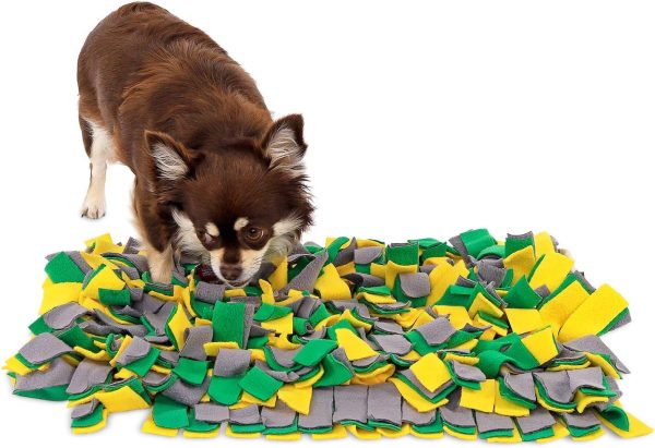 Snuffle mat dogs Pet activity mat Dog training pad (S) 50 x 34 cm yellow-green