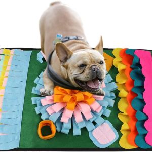 EUTEEWAL Snuffle Mat for Dogs, Interactive Pet Puzzle Toy Feeding Mat, Nosework Training Play Mat for Stress Relief 17.5" x 28.3"