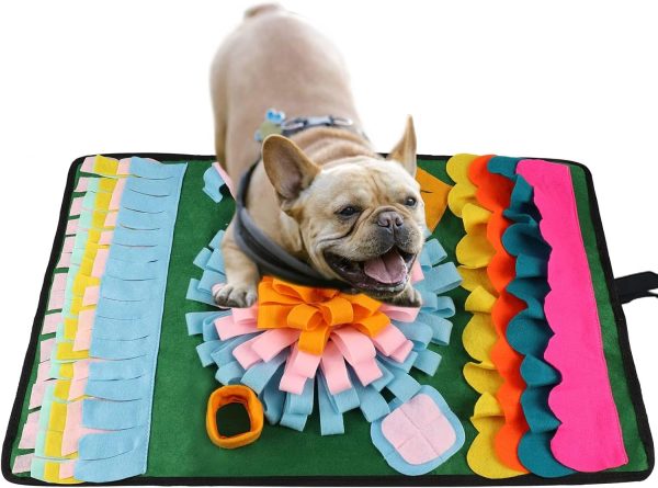 EUTEEWAL Snuffle Mat for Dogs, Interactive Pet Puzzle Toy Feeding Mat, Nosework Training Play Mat for Stress Relief 17.5" x 28.3"