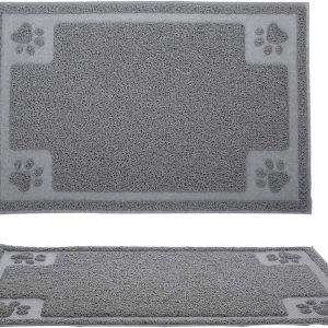 Suhaco Dog & Cat Feeding Mat Non Slip Waterproof Pet Bowl Placemat, Easy to Clean Prevent Food Spills and Water Messes Out to Floor, 60 x 40 cm (L)