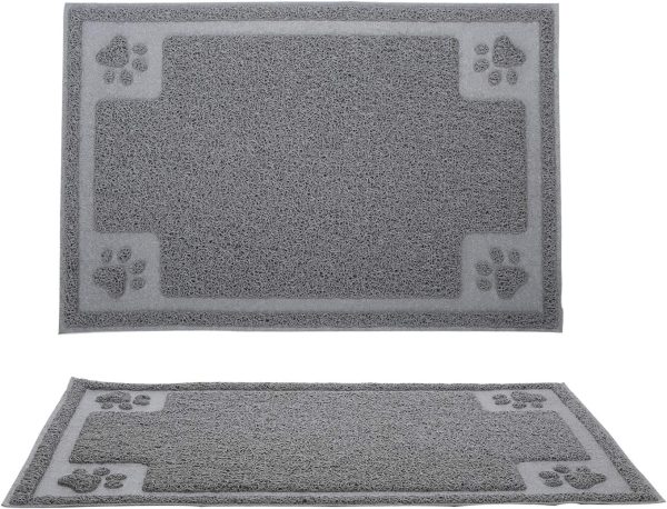 Suhaco Dog & Cat Feeding Mat Non Slip Waterproof Pet Bowl Placemat, Easy to Clean Prevent Food Spills and Water Messes Out to Floor, 60 x 40 cm (L)