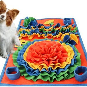 Boruit Snuffle Mat for Dogs - Dog Sniff Treat Mat, Puppies Boredom Interactive Puzzle Toys, Dog Cat Pet Brain Games Encourages Natural Foraging Skills and Slow Eating Mat