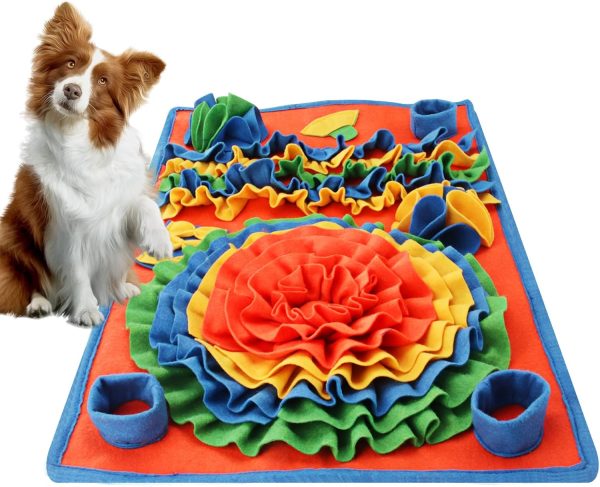 Boruit Snuffle Mat for Dogs - Dog Sniff Treat Mat, Puppies Boredom Interactive Puzzle Toys, Dog Cat Pet Brain Games Encourages Natural Foraging Skills and Slow Eating Mat