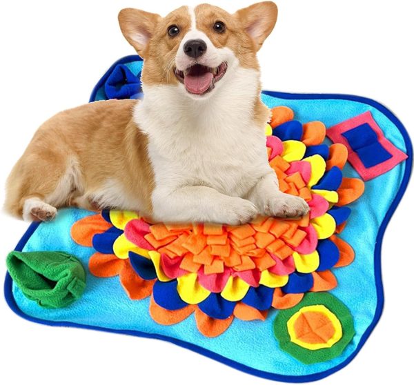 Dog Feeding Mats - Pet Activity Mat | Interactive Dog Feeding Mat, Dog Chew Toys Dog Puzzle Feeder, Pet Snuffle Mat Toy with High Durability, Colorful Dog Chew Toys for Small Medium Big Dogs Cats