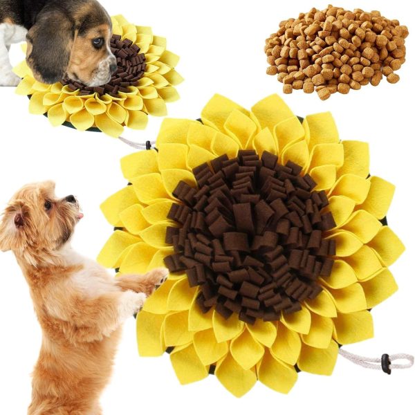 Bexdug Pet Activity Mat,Anti-choking Sunflower Pet foraging Mat Interactive | Pet Mat Nosework Feed Games Slow Down Dog's Eating Digging Treat Mat for Training