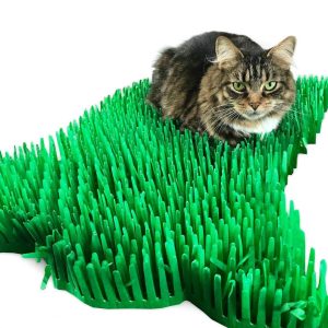 CATMAT. Tissue Paper Cat Mat. Green paper imitation grass play mat - fun for Indoor Cats and Kittens (pack of two)