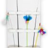CUDPAXLE Cat Wand Toy Storage Hanging Bag.Cat Teaser Wand Holder. Ensure Feline Safety with Our Distinctive Toy Storage Solution, Neatly Organize Teaser Wand Toys for Indoor Cats (White)