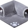 Cat Tunnel Bed - Cat Tunnel Bed with Cushion Mat | Cat Cave Bed | Foldable Pet Tunnel Bed for Indoor | Multifunctional Cat Tunnel | Cat Activity Tunnel Mat