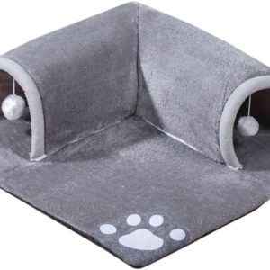 Cat Tunnel Bed - Cat Tunnel Bed with Cushion Mat | Cat Cave Bed | Foldable Pet Tunnel Bed for Indoor | Multifunctional Cat Tunnel | Cat Activity Tunnel Mat