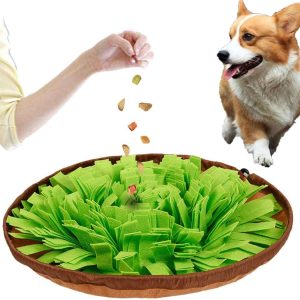 DCTOY Snuffle Mat for Dogs, Dog Feeding Mat, Dog Training Mats Puzzle Toy for Cats Dogs, Activity Fun Play Mat for Relieve Stress, Green