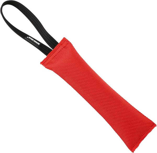 DINGO GEAR Firehose Bite Tug 1 Handle Heavy Duty Toy for K9 IGP Dog Training Sports Play Fetch Bite Work Floating Tug of War to Fire Up Prey Drive Size XXL Red S00297