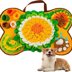 DONJIM Snuffle Mat for Dogs, Dog Sniffing Mat, Interactive Feeding Game Toy for Puppies, Dog Slow Feeding Mat, Washable Felt Pet Training Feeding Mat, for Foraging Skills and Slow Eating