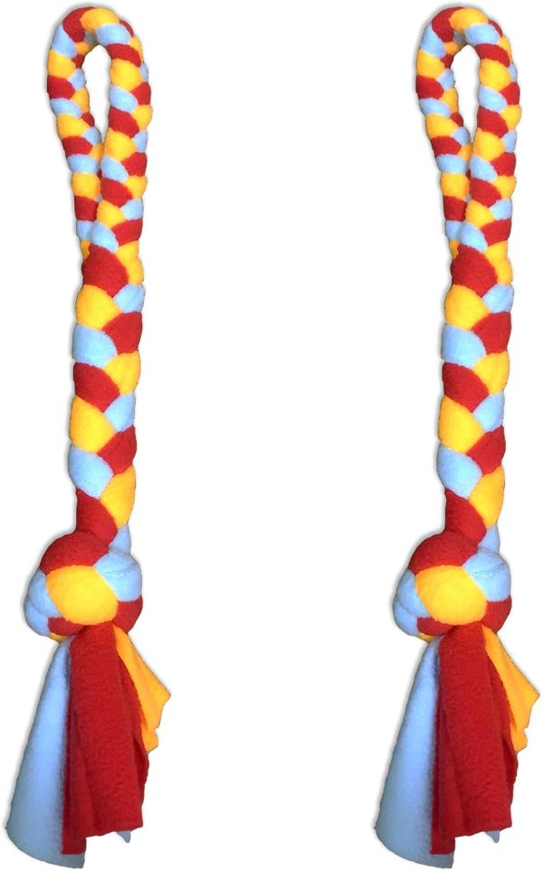 Dewonch Dog Fleece Rope Teaser Toy as Replacement to Chase and Tug (A-2PCS)