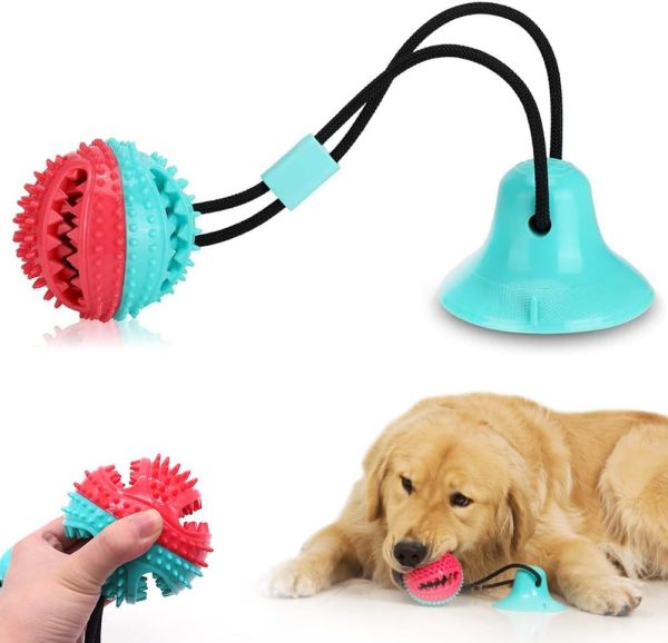 Dog Toys for Aggressive Chewers, Dog Interactive Boredom and Stimulating Tug of War Suction Cup Puzzle Toys Durable for Small Medium Large Breeds Toys for Boredom Pet Food Dispensing Features