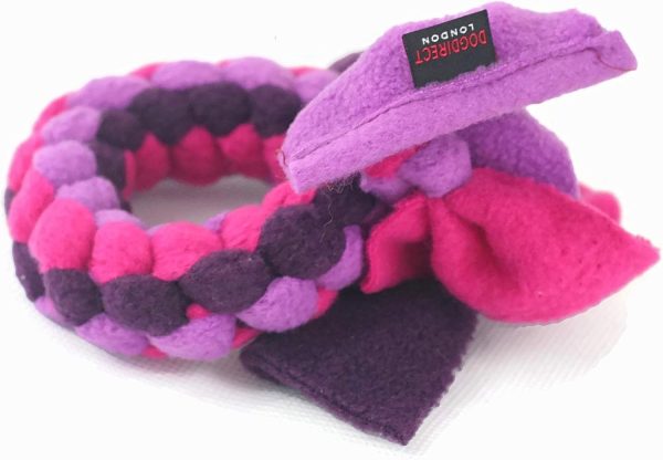 DogDirect London Dog Tug Toy Ring, Puppy, Dog Rope, Tugger, Dog Training, Soft, Hand Made (Small, Purple) RS2