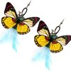 FRCOLOR 2pcs Butterfly Cat Toy Electric Cat Toy Cat Wand Toys Pet Exercise Games Cat Teething Toys Plush Interactive Teaser Kitten Wand Toy Plush Toy The Cat Artificial Cat Snacks