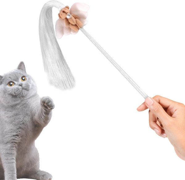 Generisch Cat Wand Toy for House Cats, Tassel Cat Wand | Exercise Wand for Pets, Cute | PetToys Cat Wands Cat Toy Wand with Tassel for Playing with Kittens