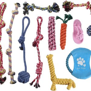 HEIMI Dog Rope Toy for Puppy Teething, 12 Pack Indestructible Dog Toys for Puppy Chewers, Interactive Tug of War Toys for Puppies Small Dogs Durable Chew Toys for Boredom Chew Teething