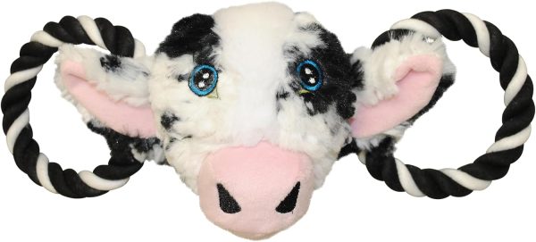 Jolly Pets Jolly Tug-a-Mal Cow Tug/Squeak Toy, Large