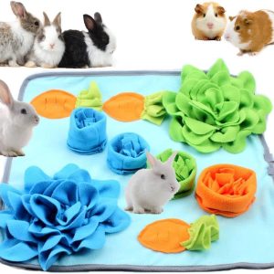 MOUOGO Snuffle Forage Feeding Mat Activity Toy for Rabbits Bunny Small Animals