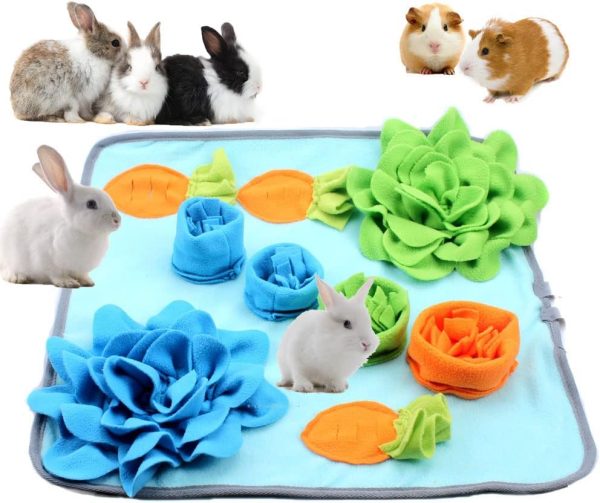 MOUOGO Snuffle Forage Feeding Mat Activity Toy for Rabbits Bunny Small Animals