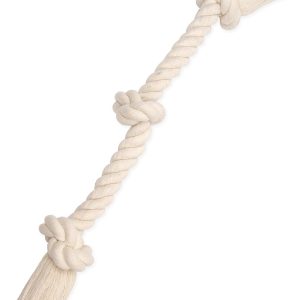 Mammoth Flossy Chews 100 Percent Natural Cotton Rope Dog Toys - Premium White Knot Dog Rope Toy - Interactive Dog Tug Toy - Tug Dog Chew Toy for Small to Medium Dogs - Medium 20"