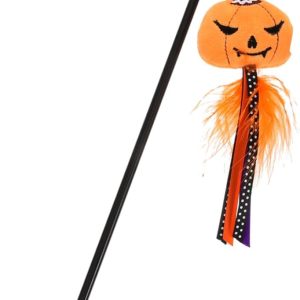 PRETYZOOM Cat Teaser Cat Exercise Kitten Exerciser Toy Cat Wand Cat Interactive Toy Cat Wand Toys Bat Teasing Wand Stick Kittens Teaser Stick Spooky Cat Plastic Pumpkin Lantern Cute